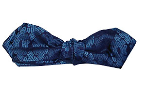 Authentic Dark Blue Diamond Square Bow Tie